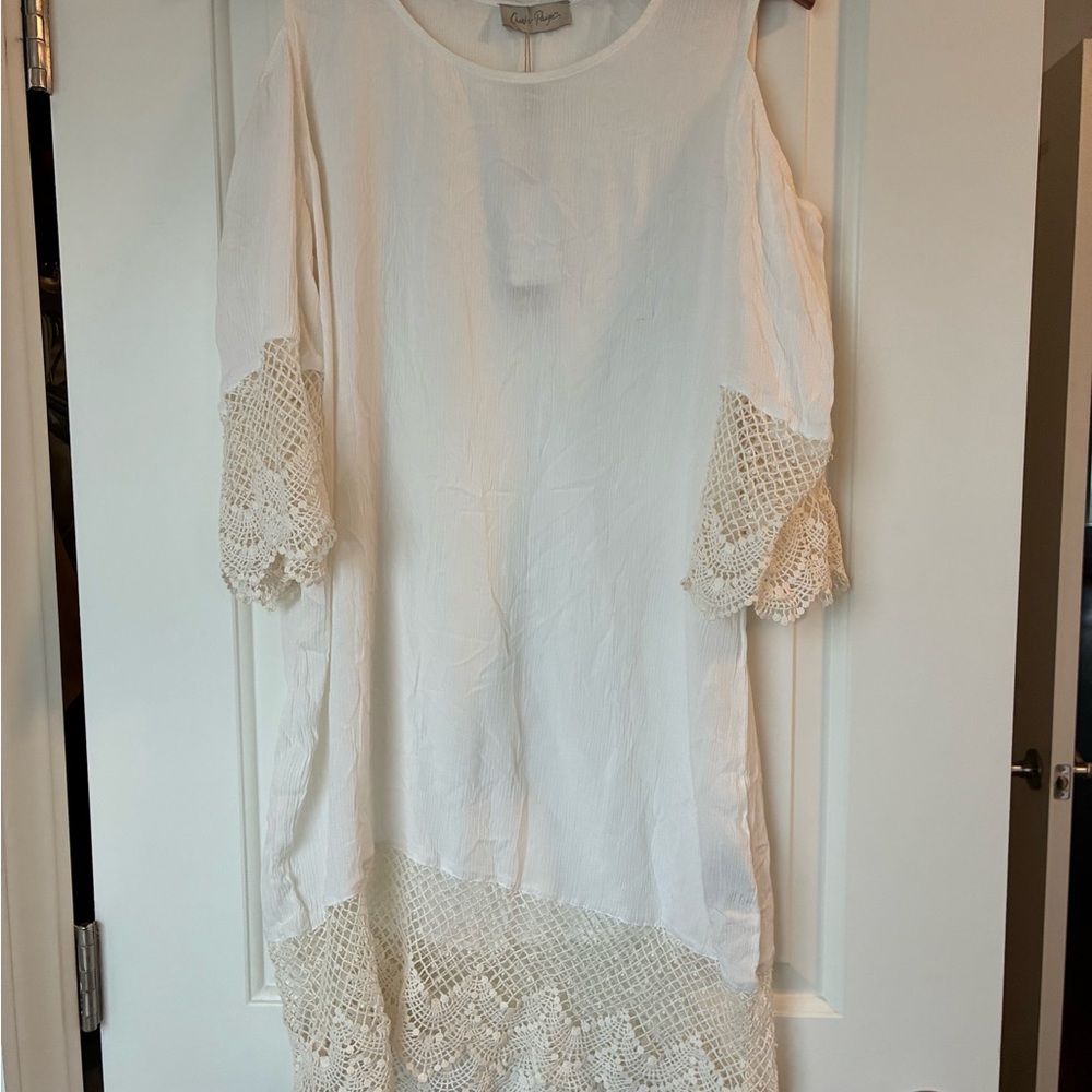 NWT Charlie Paige Elegant White Cover-Up